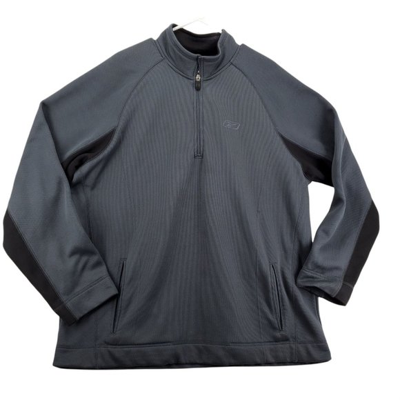 RBX Sweatshirt Men's Long Sleeve Quarter Zipper High Neck Pullover Gray 2XL - Picture 1 of 12